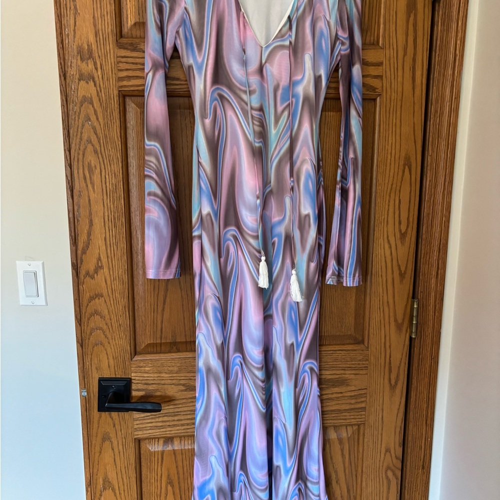 Fore Women’s Long Sleeve Funky Disco Colorful Dress Size S